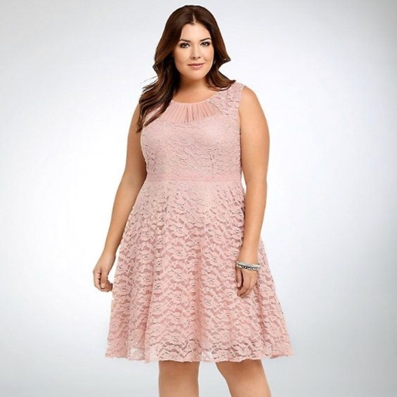 Torrid Dusty Pink Floral Lace Dress 22 